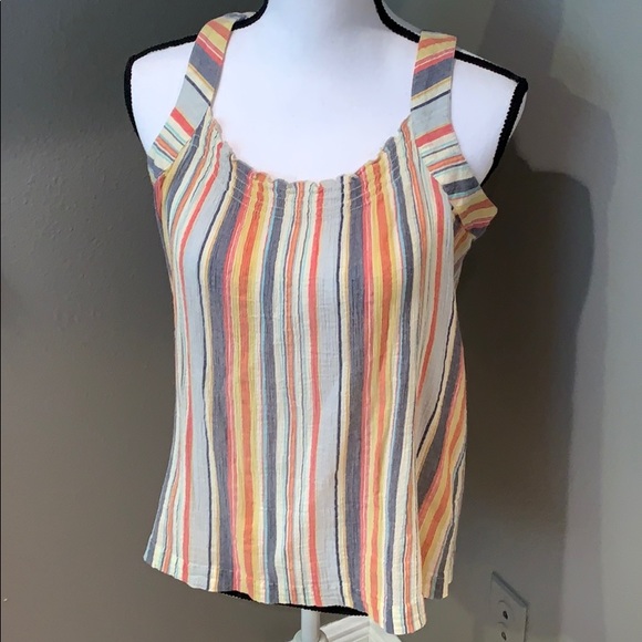 Lucky Brand Tops - Lucky Brand Candy Stripe Scalloped Neck Tank S